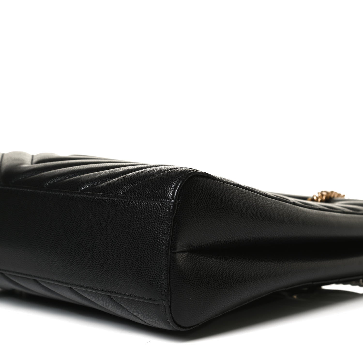 Saint Laurent Grain De Poudre Matelasse Chevron Medium Tribeca Shopping Bag Black 9 of 11
