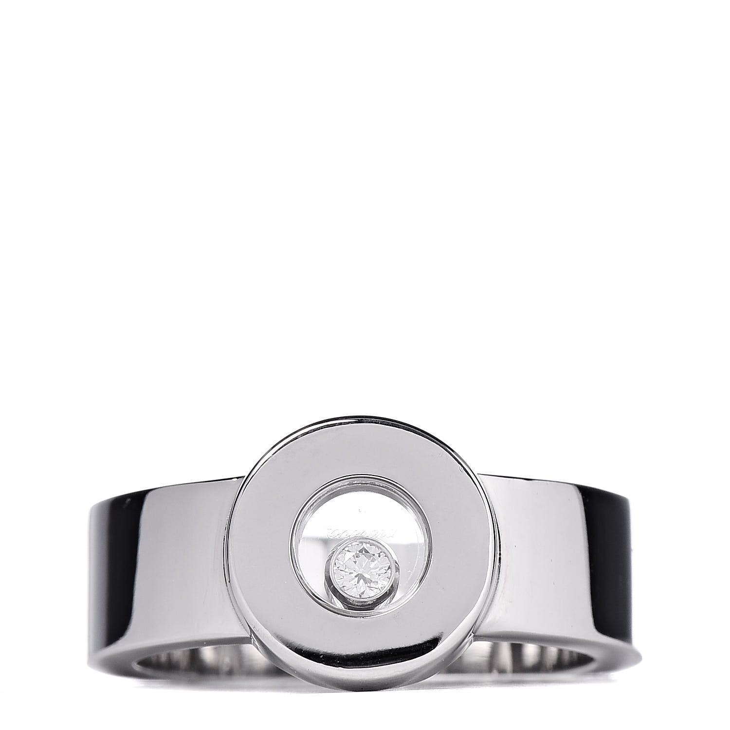 Chopard 18K White Gold Diamond Happy Diamond Circle Ring 52 6 1 of 5