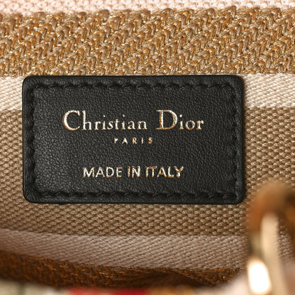 Christian Dior Canvas Embroidered Hibiscus Printed Medium Lady D-Lite Beige Multicolor 6 of 8