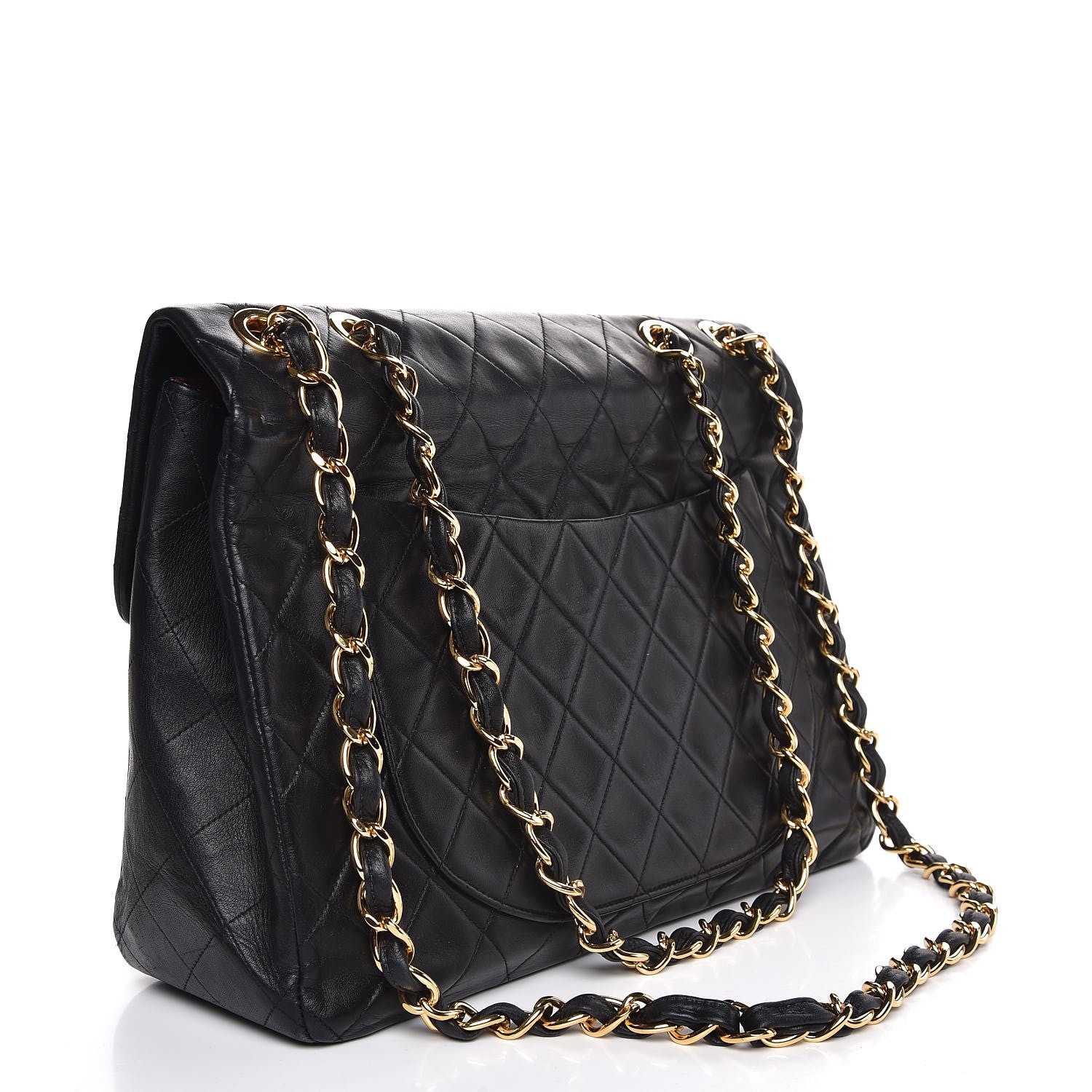 Chanel Lambskin Quilted XL Jumbo Single Flap Black 4 of 10