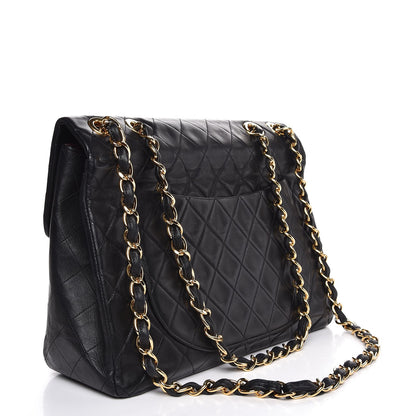 Chanel Lambskin Quilted XL Jumbo Single Flap Black 4 of 10