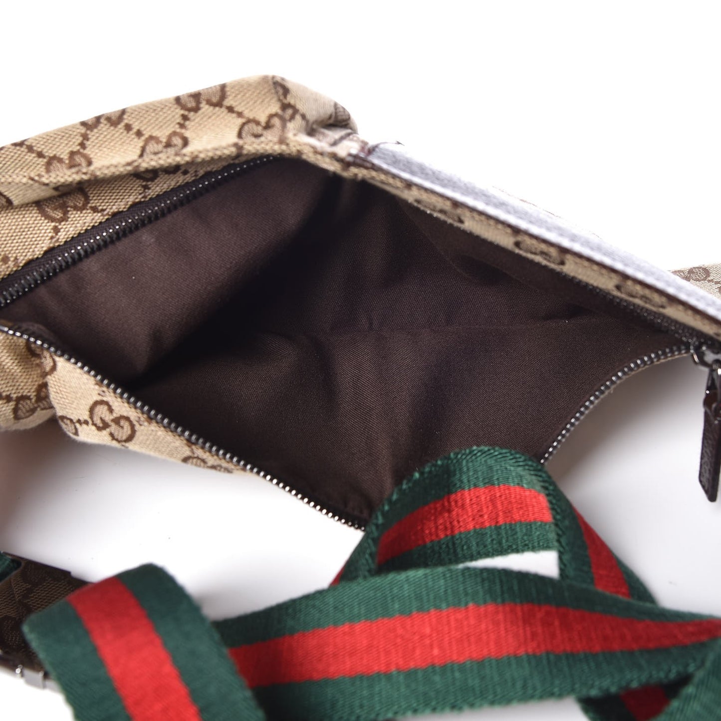 Monogram Web Belt Bag Dark Brown