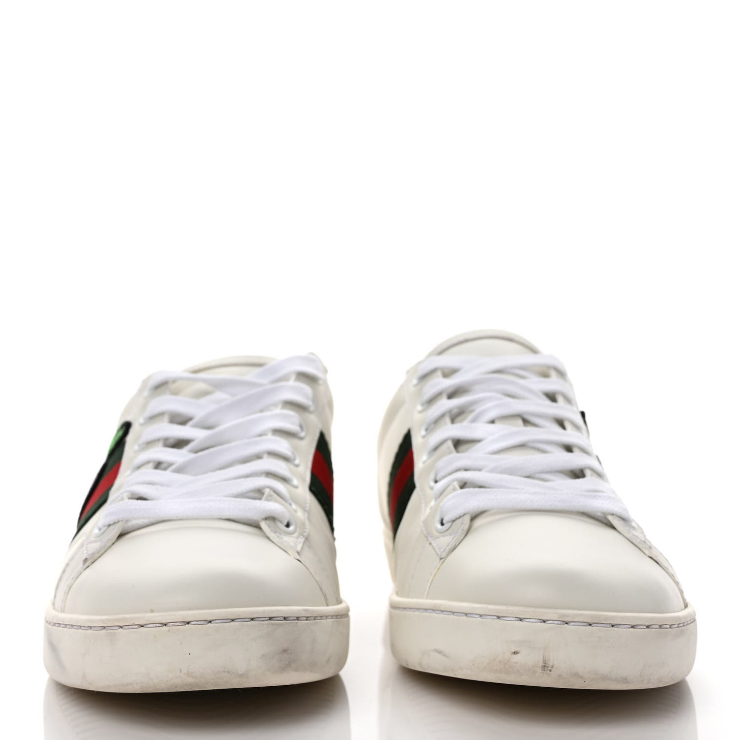 Calfskin Web GG Apple Embroidered Womens Ace Sneakers 39.5 White