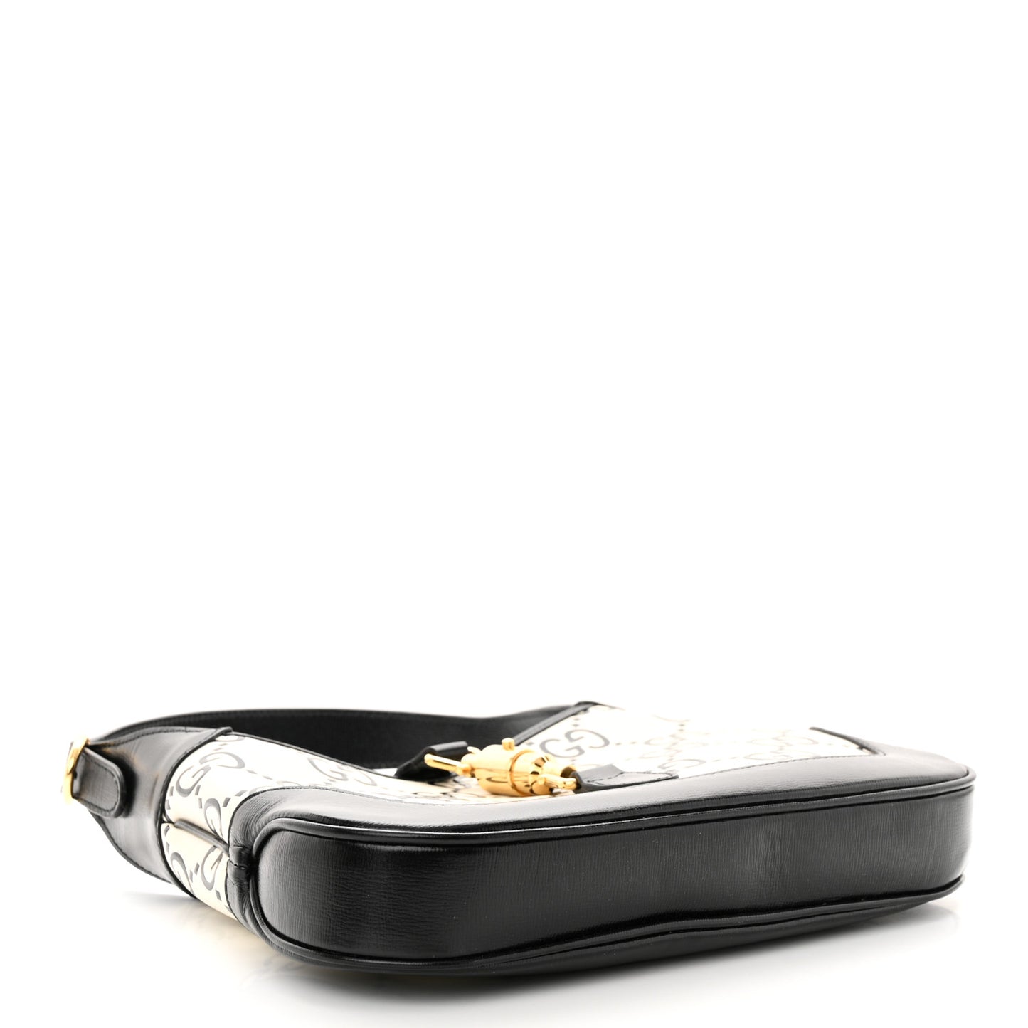 Azalea Calfskin GG Monogram Bi-Color Debossed Small Jackie 1961 Hobo Mystic White Black