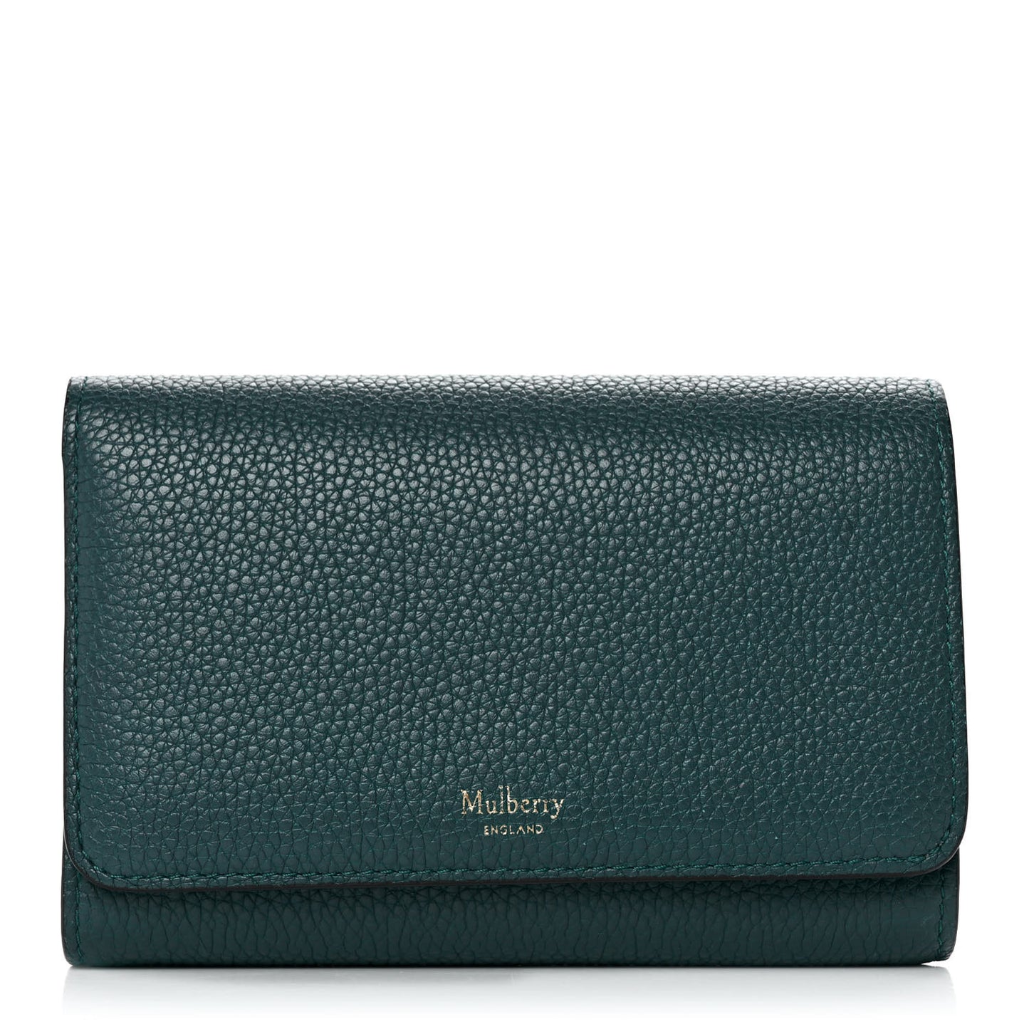 Small Classic Grain Medium Continental French Wallet Ocean Green