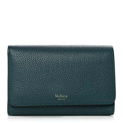Mulberry Small Classic Grain Medium Continental French Wallet Ocean Green 1 of 13