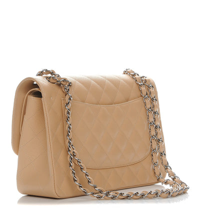 Chanel Caviar Quilted Jumbo Double Flap Beige Clair 4 of 9