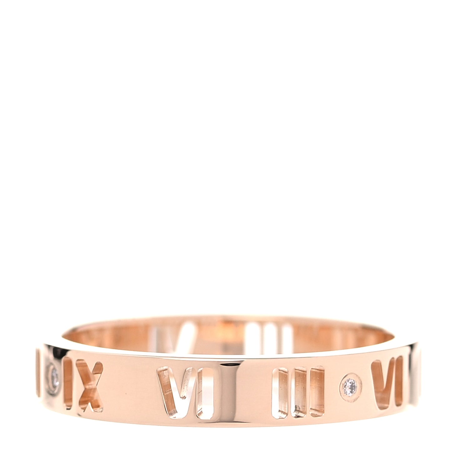 18K Rose Gold Diamond Atlas Pierced Ring 53 6.5