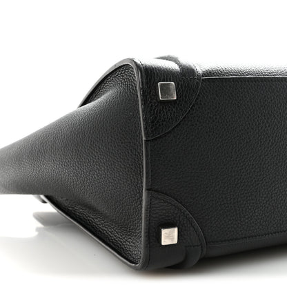 Celine Drummed Calfskin Micro Luggage Black 8 of 9