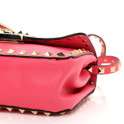 Valentino Garavani Vitello Mini Rockstud Flap Saddle Crossbody Bag Deep Rose 9 of 10