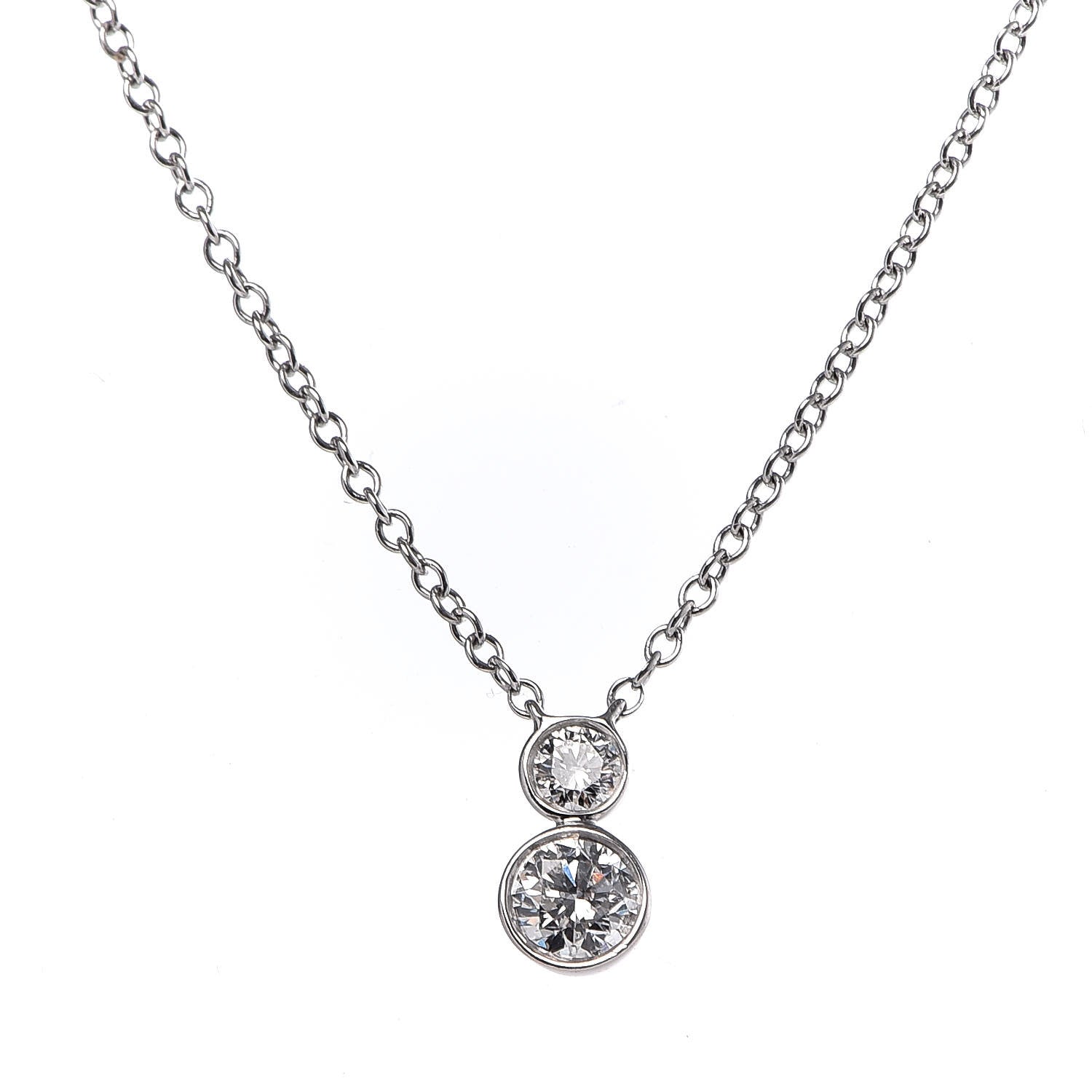 Tiffany Platinum Diamond 0.19ct Jazz Pendant Necklace 4 of 6