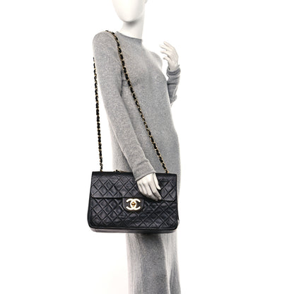 Chanel Lambskin Quilted XL Jumbo Single Flap Black 2 of 12