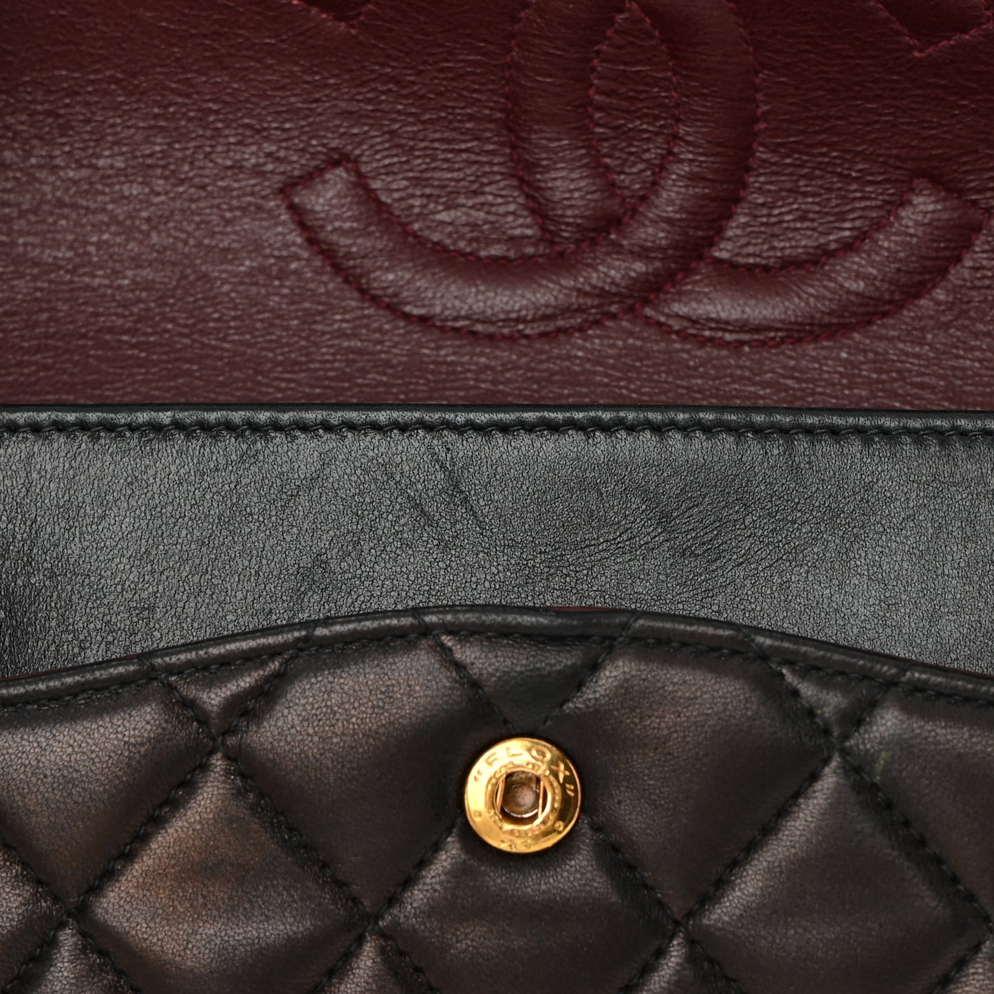 Lambskin Quilted Medium Double Flap Black