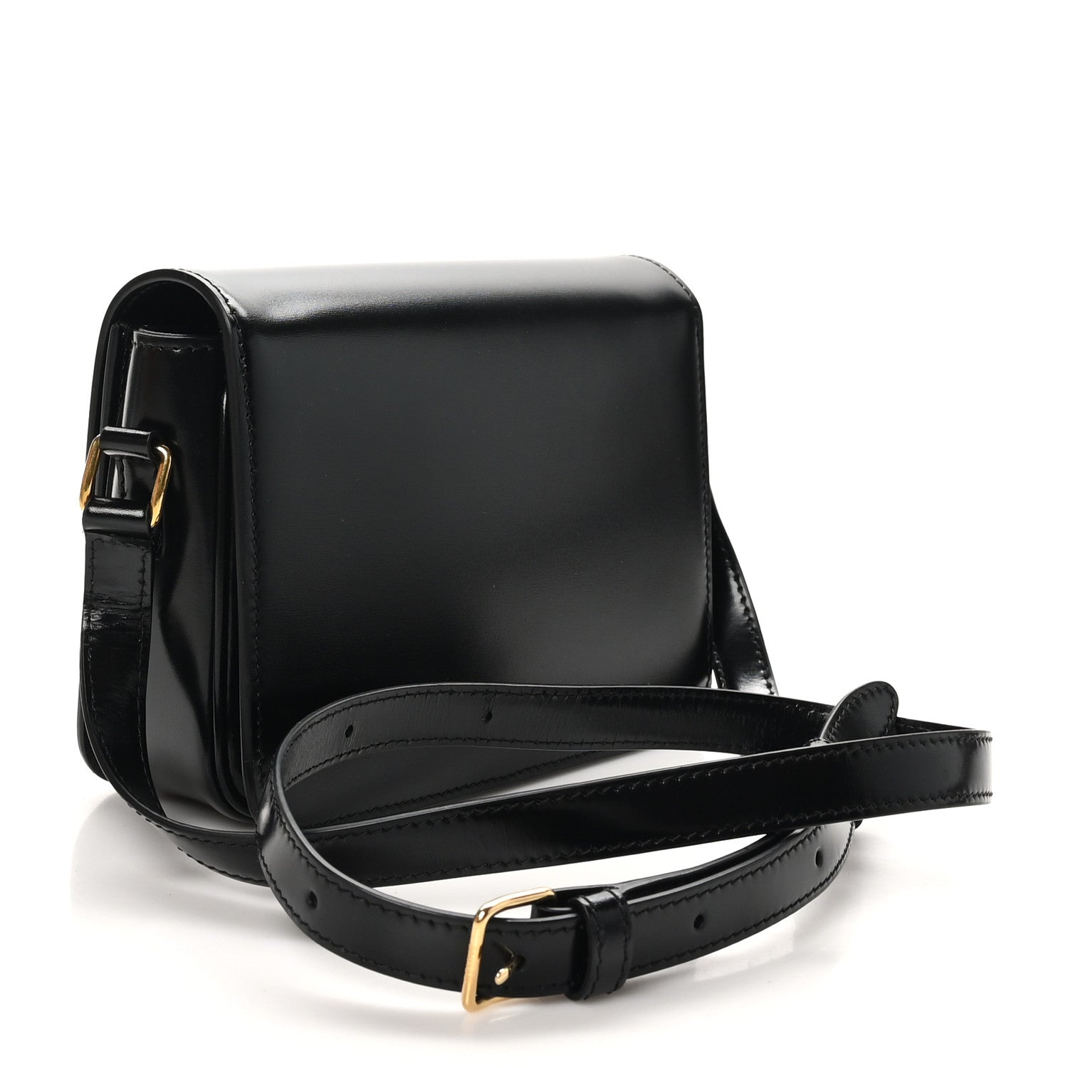 Celine Shiny Calfskin Teen Triomphe Black 3 of 9