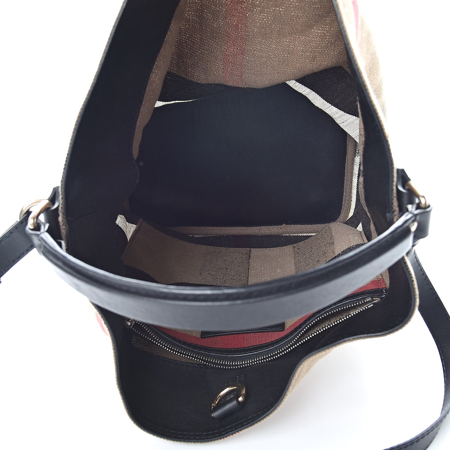 Canvas Mega Check Medium Ashby Hobo Black