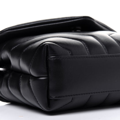 Saint Laurent Calfskin Y Quilted Monogram Toy Loulou Crossbody Bag Black 12 of 16