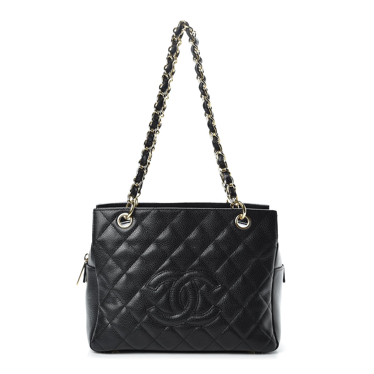 Caviar Quilted Petit Timeless Tote PTT Black