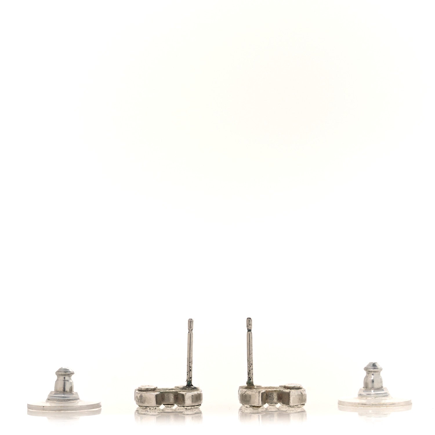 Chanel Crystal Mini CC Earrings Silver 3 of 5