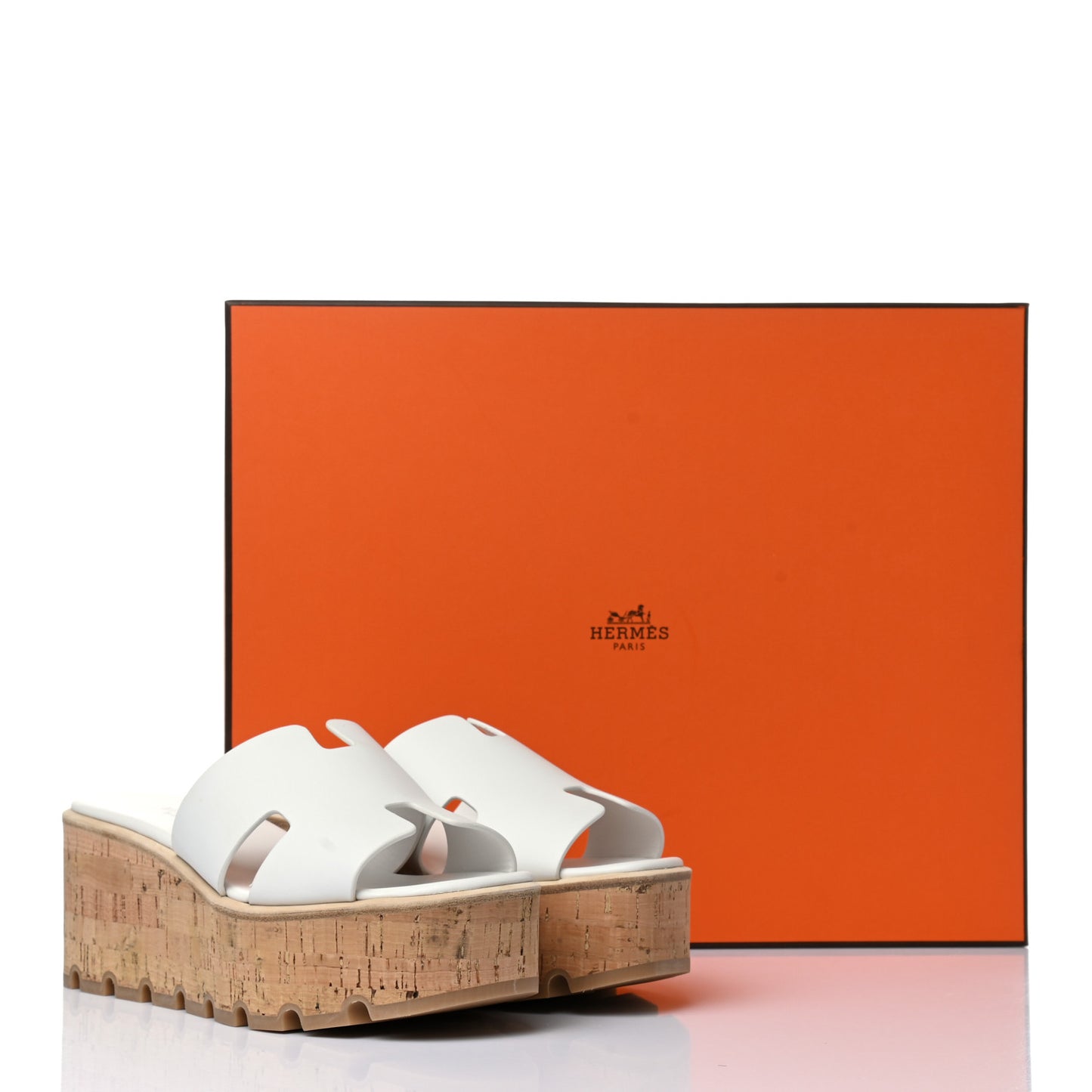 Calfskin Cork Eze 30 Sandals 38 White