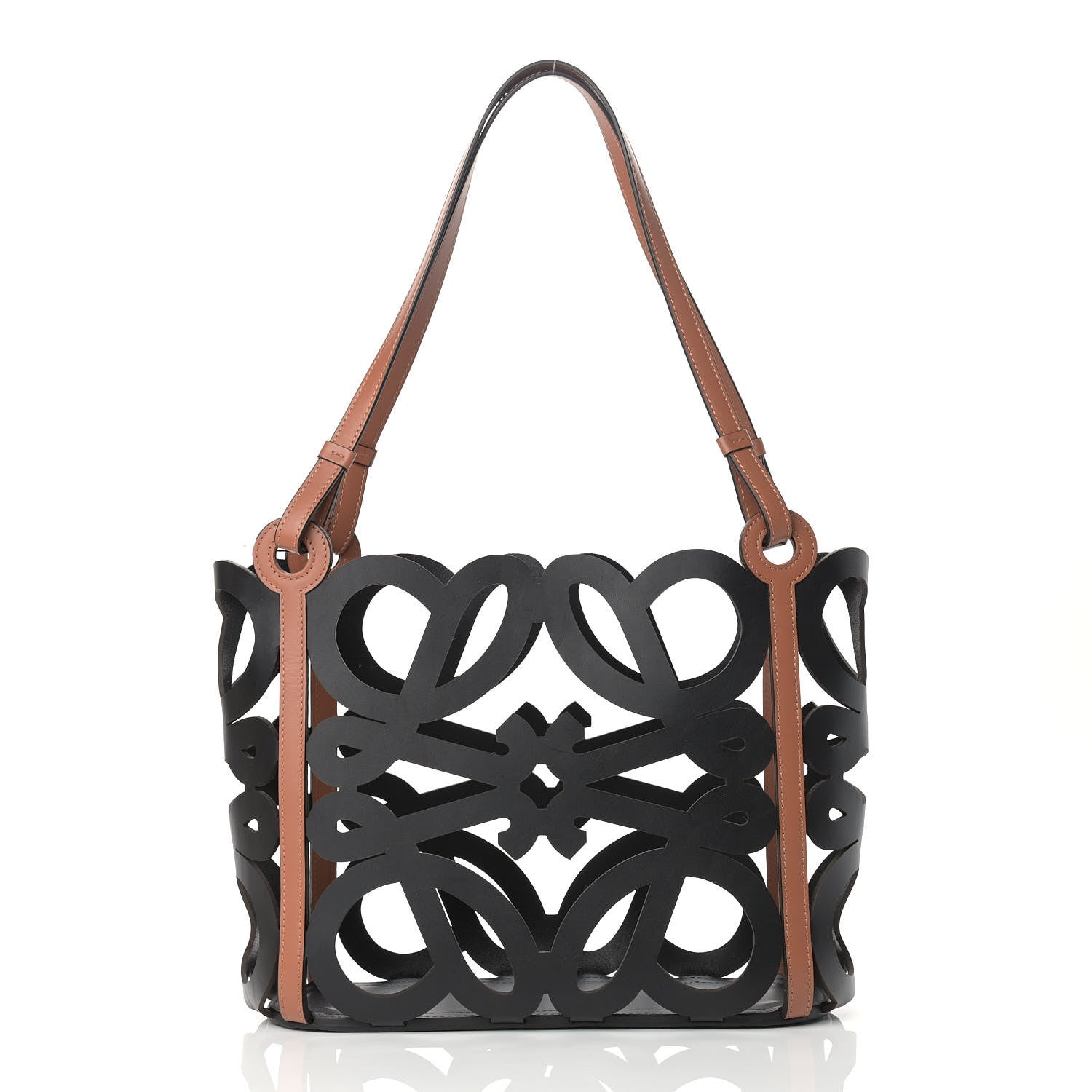 Loewe Smooth Calfskin Small Anagram Cutout Tote Black 4 of 12