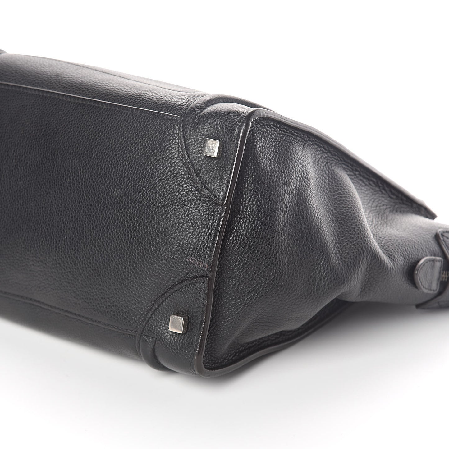 Drummed Calfskin Mini Luggage Black