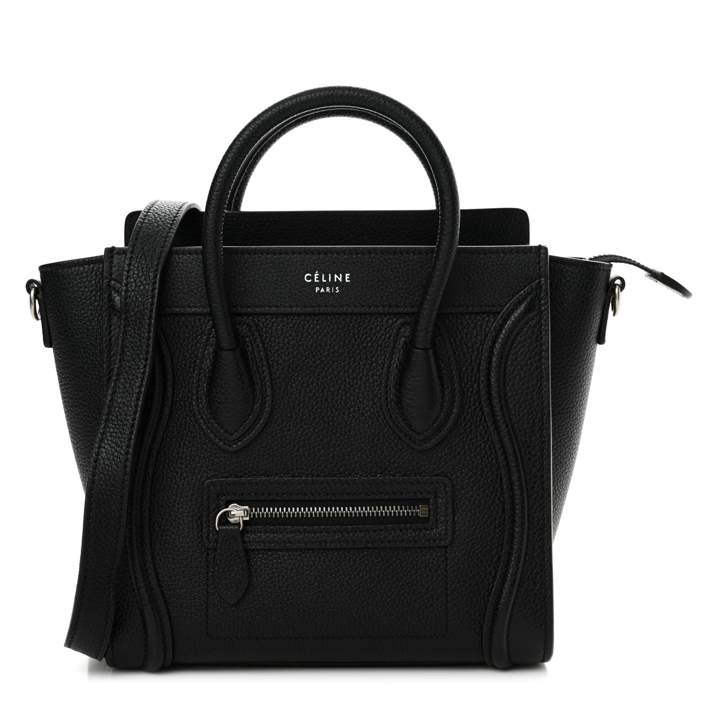 Drummed Calfskin Nano Luggage Black