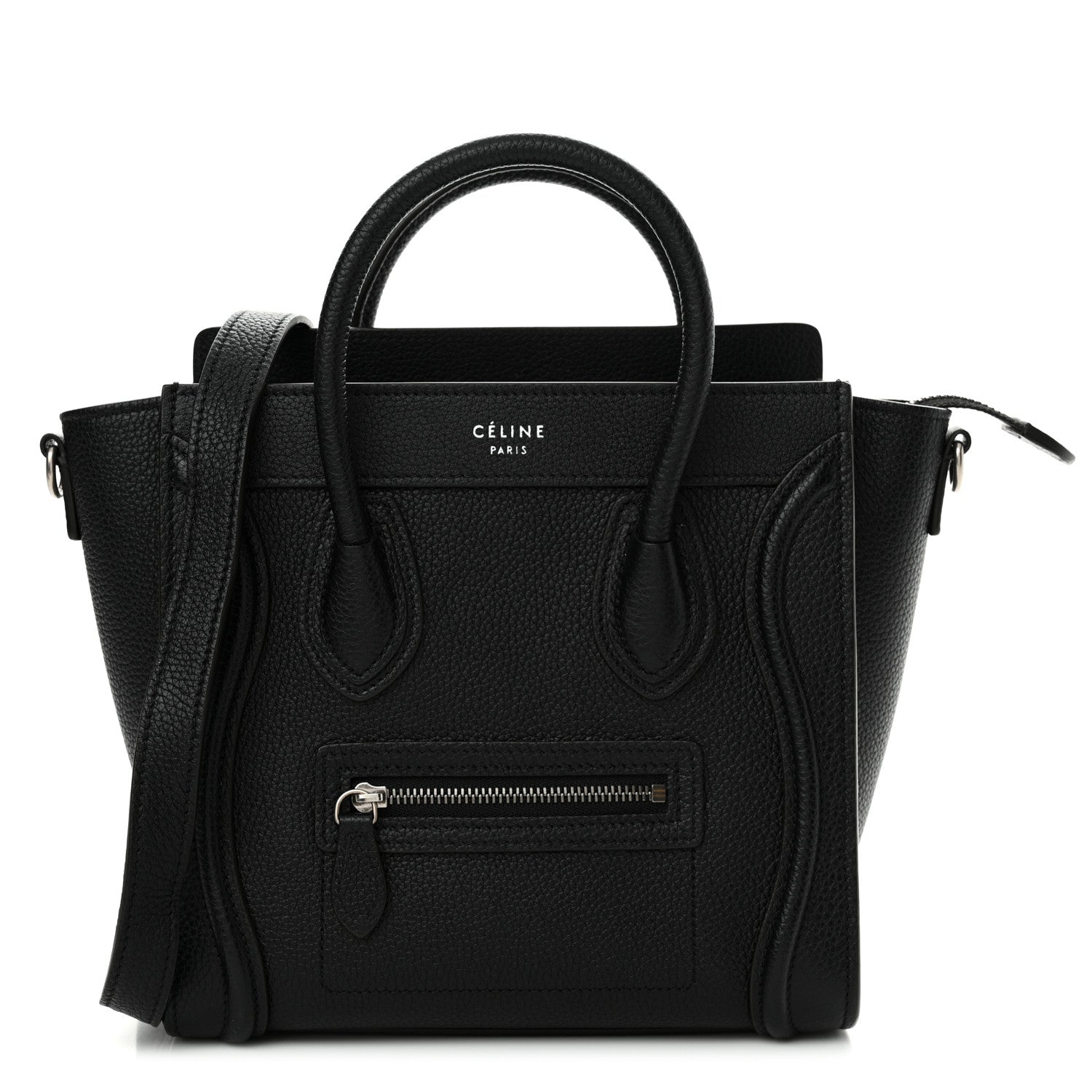 Celine Drummed Calfskin Nano Luggage Black 1 of 12