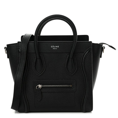 Celine Drummed Calfskin Nano Luggage Black 1 of 12