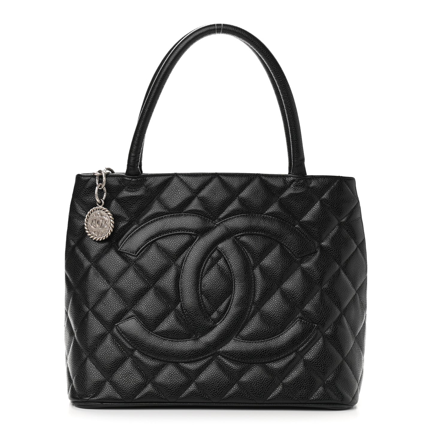 Caviar Quilted Medallion Tote Black
