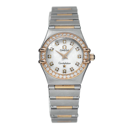 Omega Stainless Steel 18K Red Gold Diamond Bezel Mother of Pearl 23mm Constellation Quartz Watch 895.1203 1 of 5