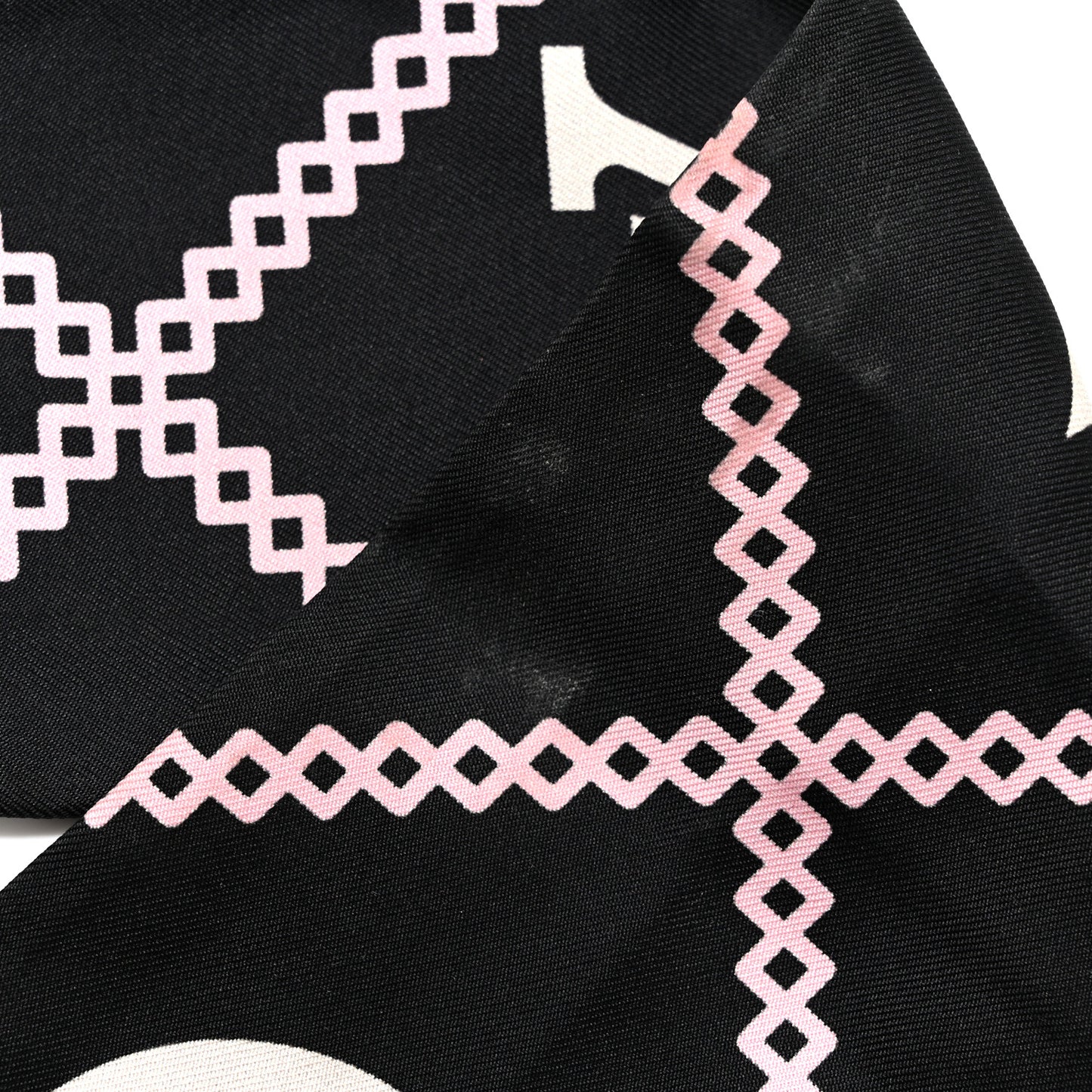 Silk Monogram Croisillon Bandeau Black