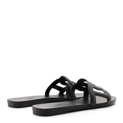 Hermes Rubber Aloha Sandals 37 Black 5 of 9