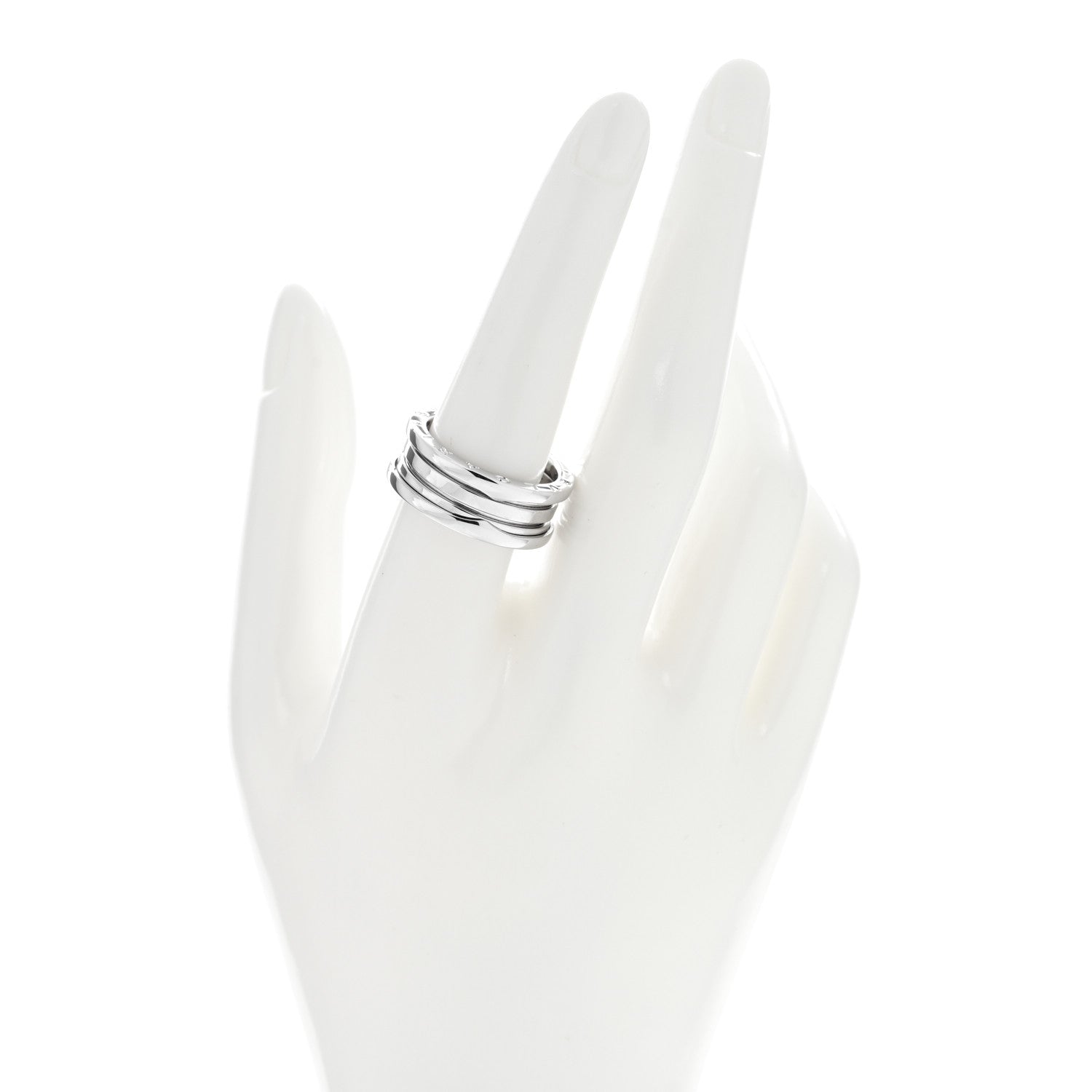 Bulgari 18K White Gold B.Zero1 Two-Band Ring 58 8.25 2 of 4