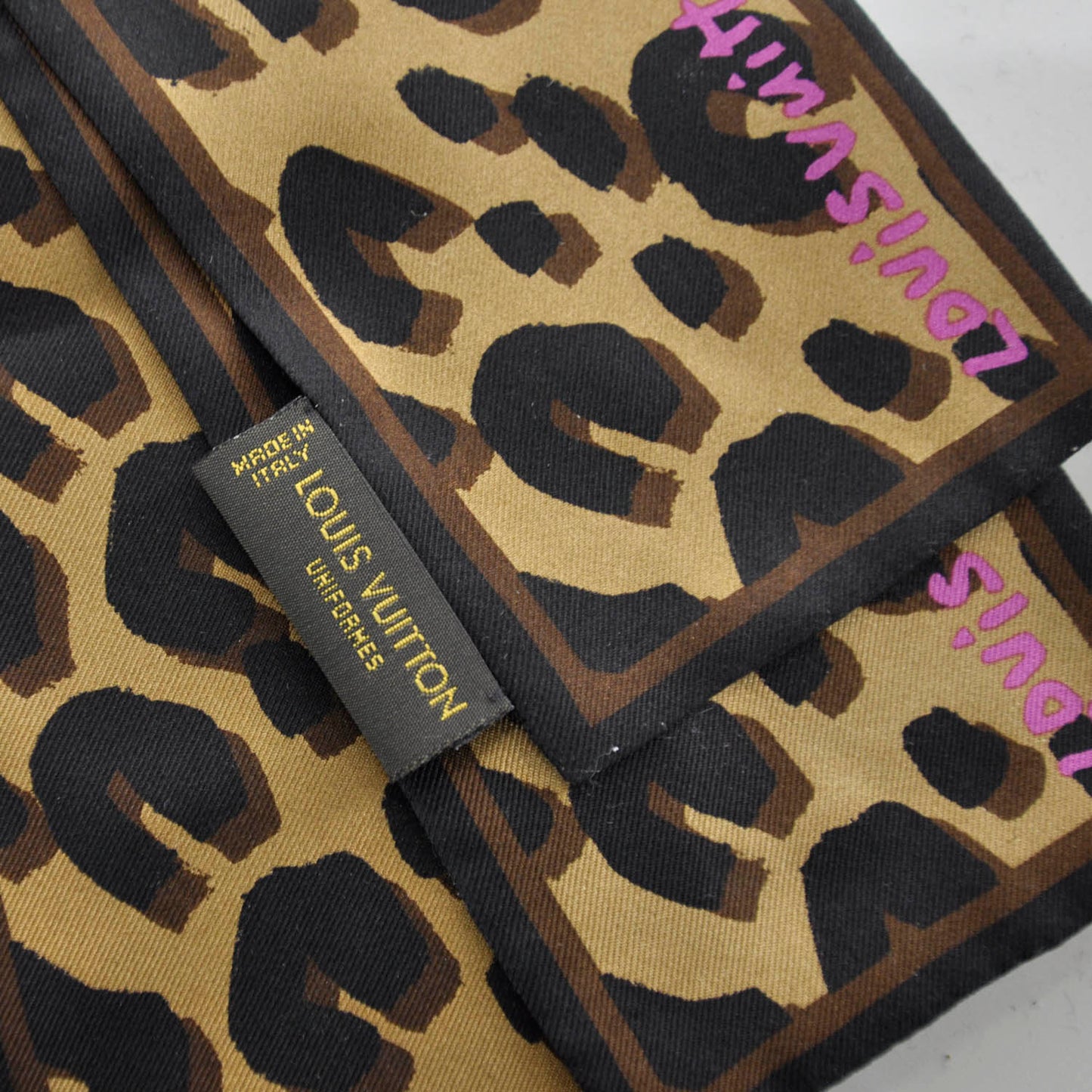 Silk Leopard Bandeau Scarf Marron