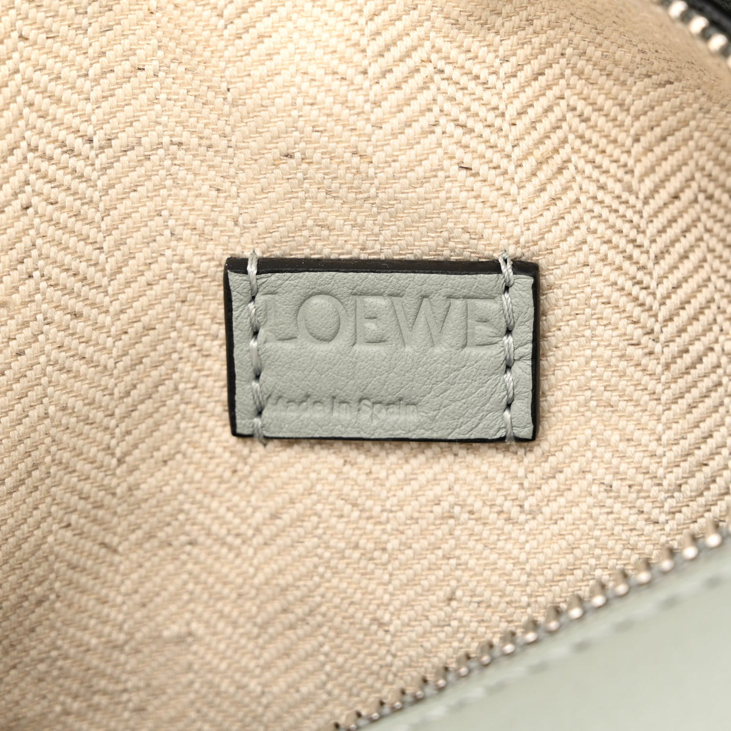 Calfskin Mini Puzzle Bag Ash Grey Light Celadon
