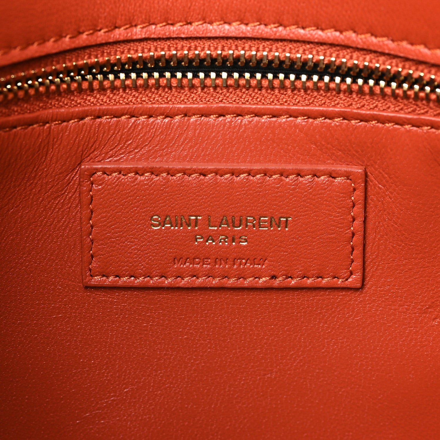 Saint Laurent Smooth Calfskin Le Maillon Satchel Orange 6 of 8