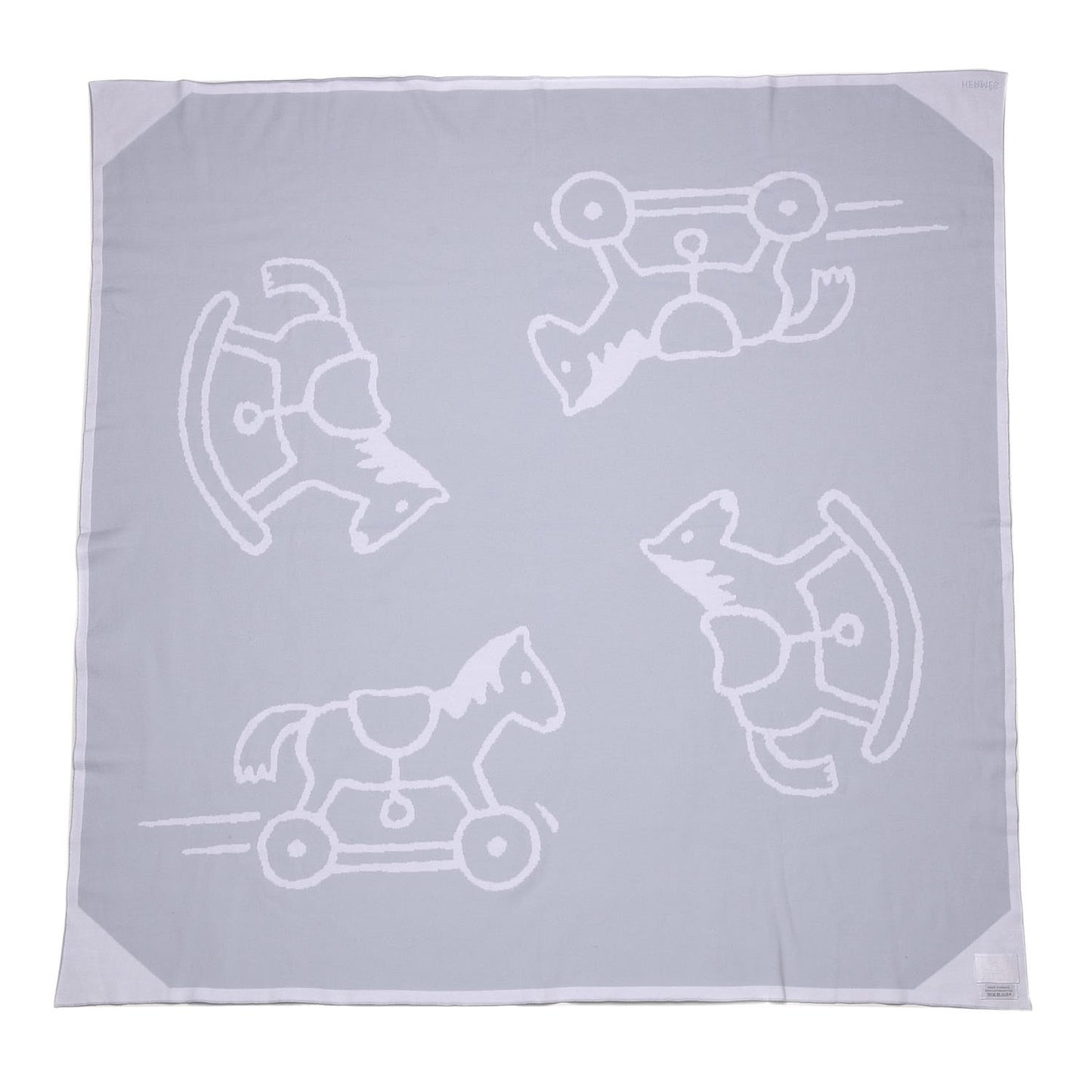 Cotton Adada Knit Baby Blanket Bleu Glacier