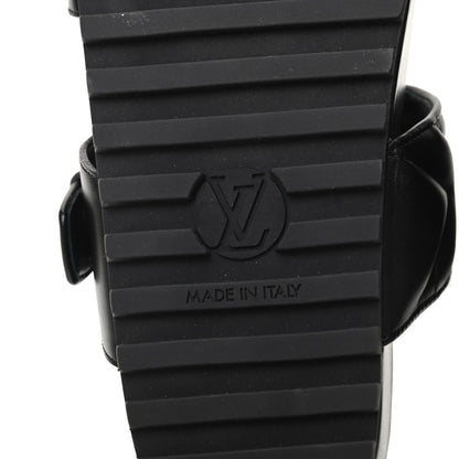 Louis Vuitton Calfskin New Wave Bom Dia Mule Sandals 37 Black 7 of 7