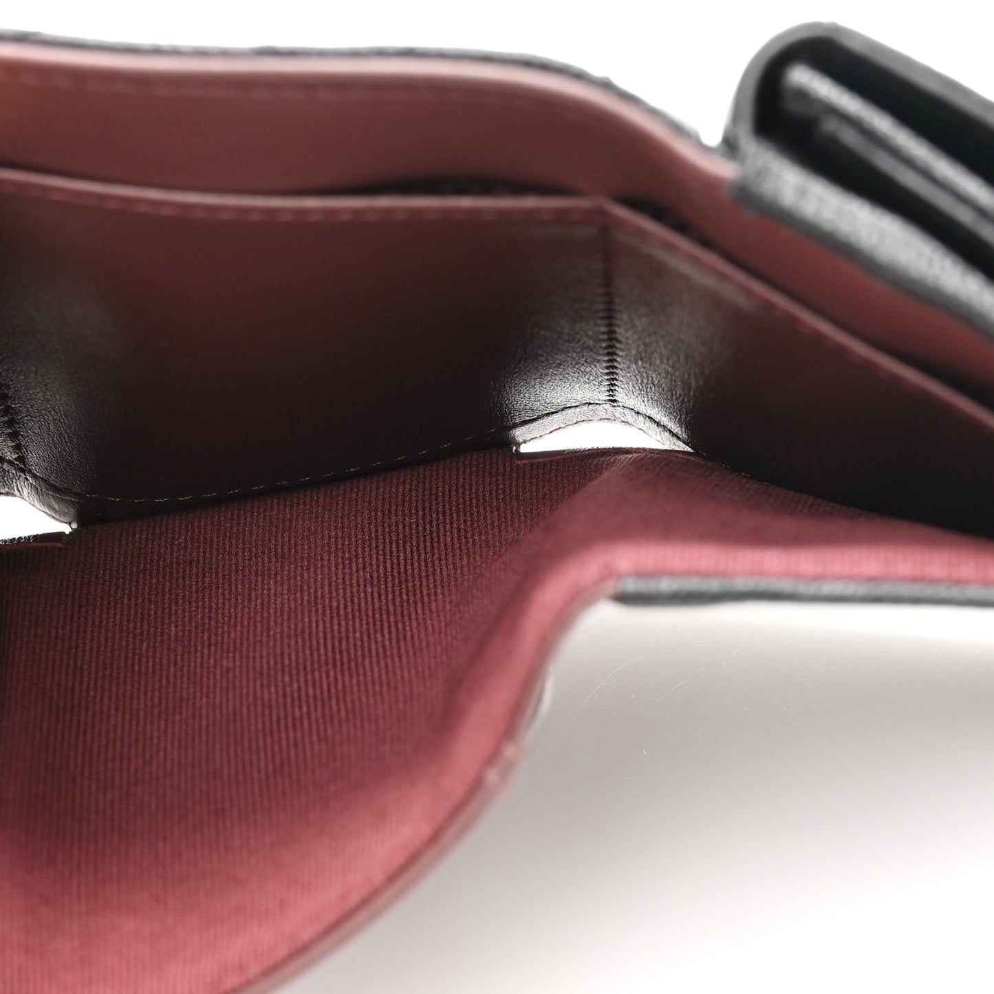 Caviar Quilted Tri-Fold Flap Wallet Black