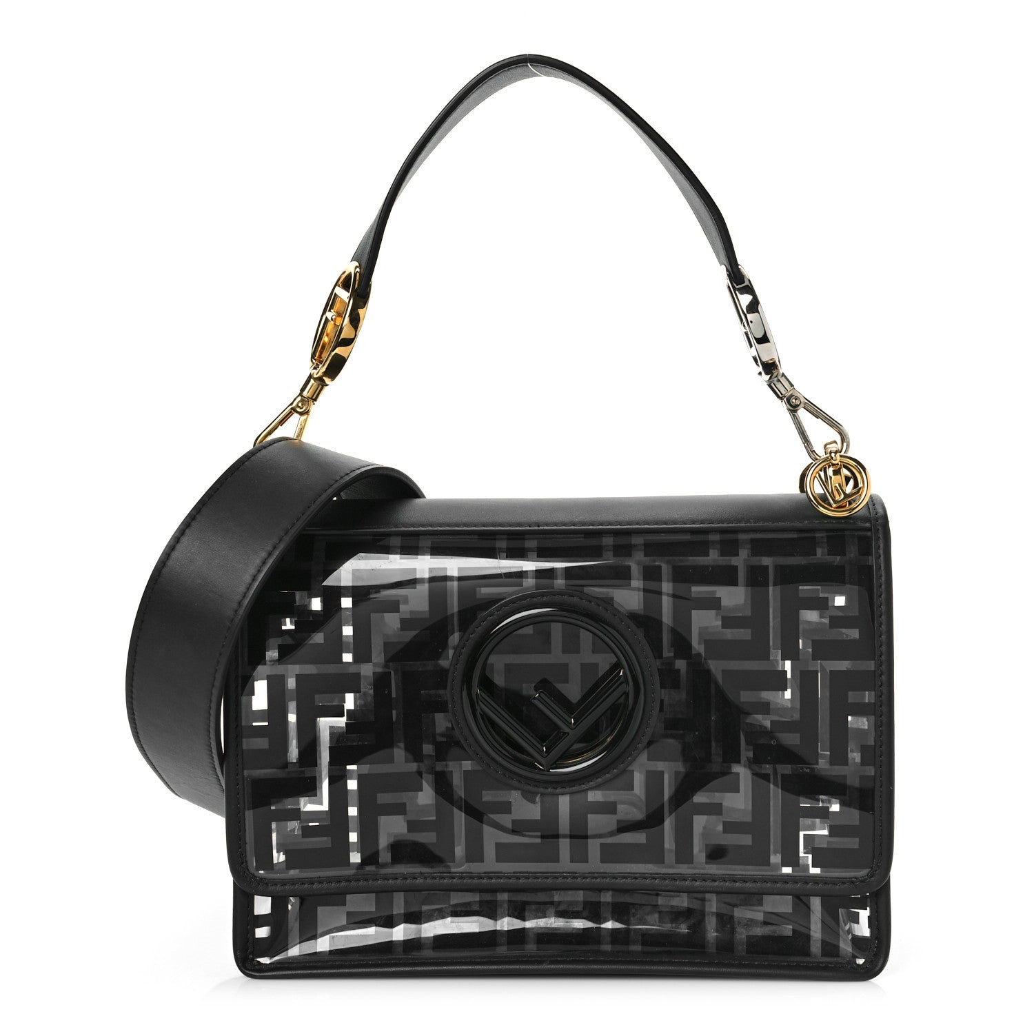 Fendi TPU FF Vitello Century F is Fendi Kan I Shoulder Bag Black 1 of 8