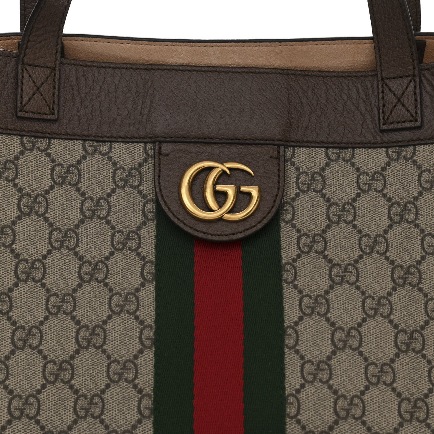 GG Supreme Monogram Web Ophidia Tote Brown
