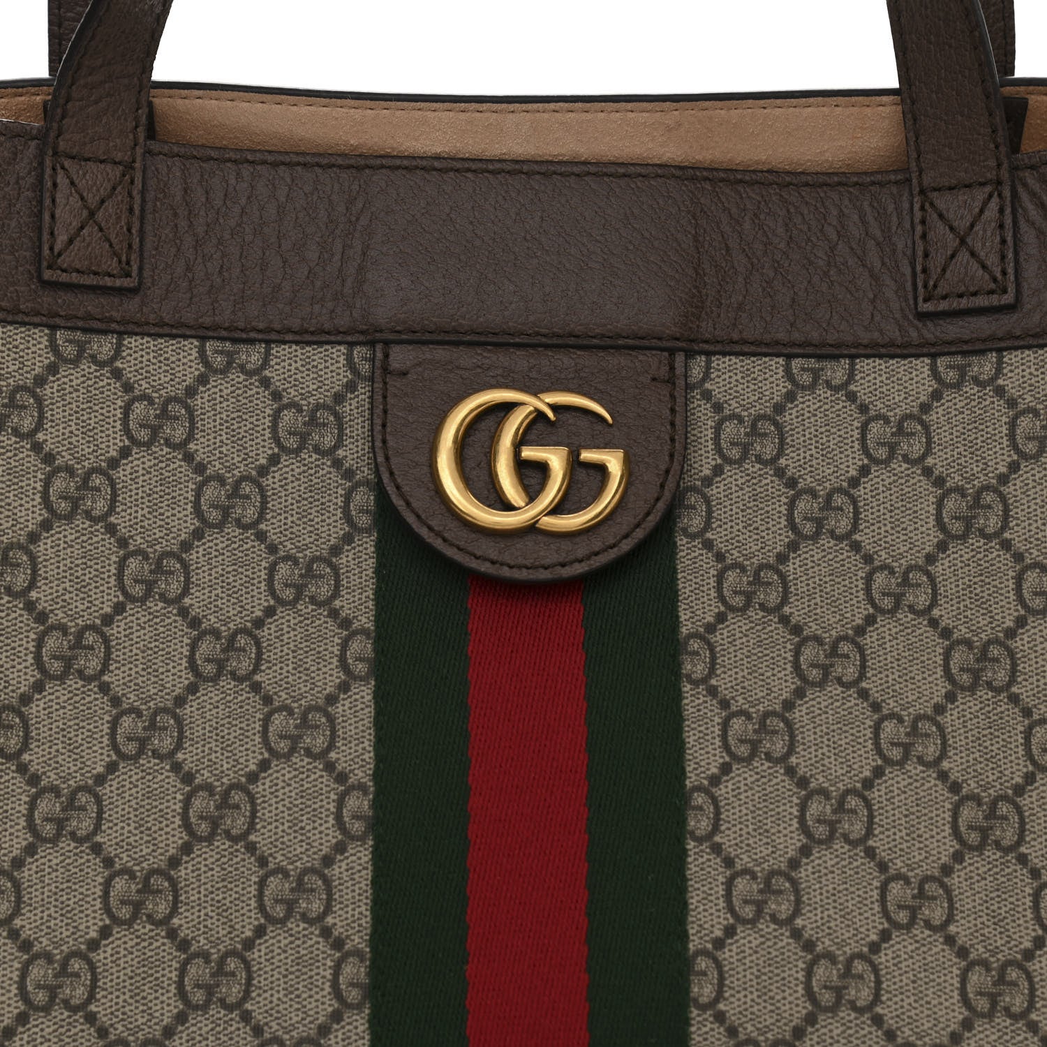 Gucci GG Supreme Monogram Web Ophidia Tote Brown 9 of 11