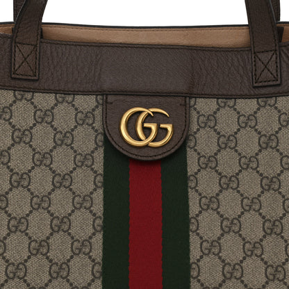 Gucci GG Supreme Monogram Web Ophidia Tote Brown 9 of 11