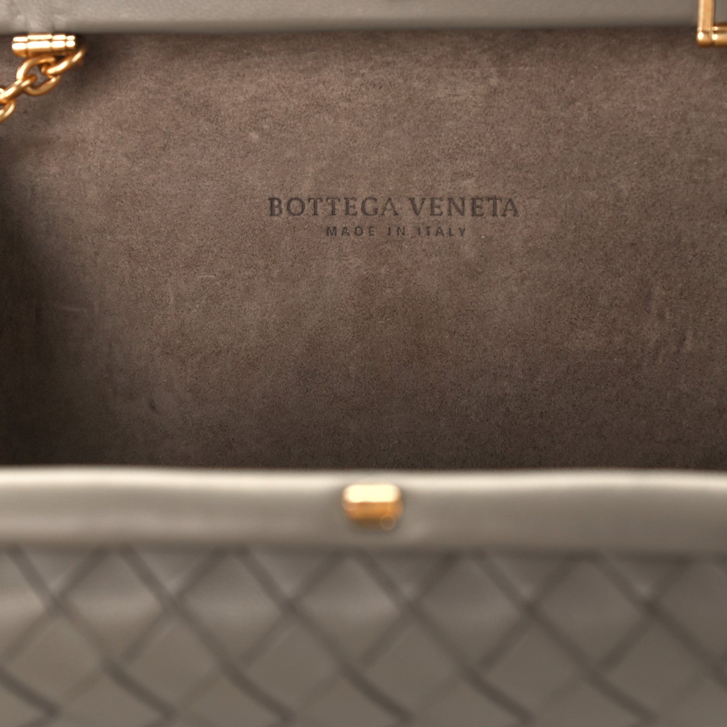 Bottega Veneta Nappa Intrecciato Chain Knot Clutch Steel 6 of 9
