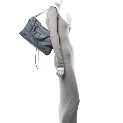 Balenciaga Chevre Silver Metallic Edge Hardware City Bleu Acier 2 of 14