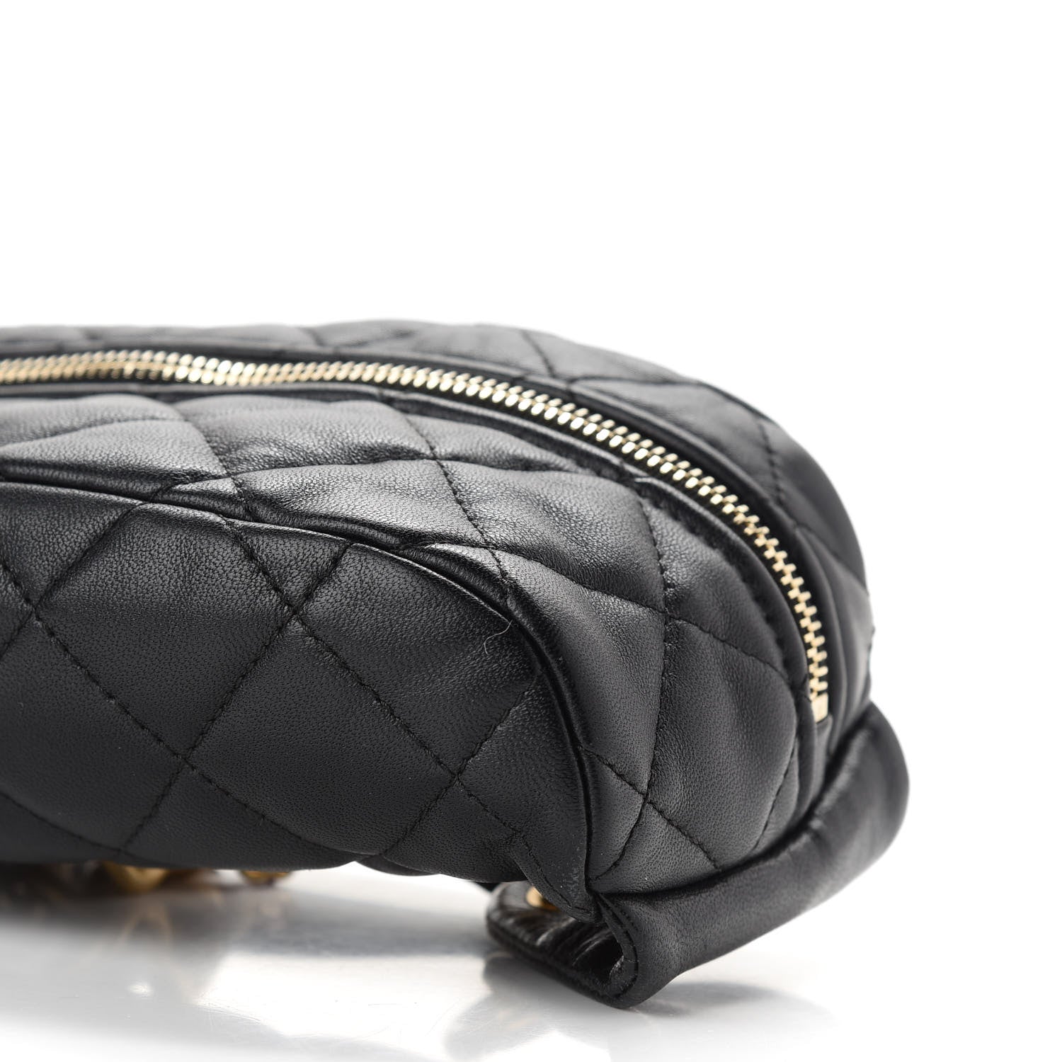 Chanel Lambskin Quilted Linked In Waist Bag Black 9 of 10