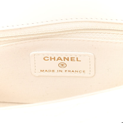 Chanel Lambskin Chevron Stitched Flap White Black 6 of 14