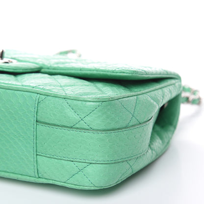 Chanel Elaphe Snakeskin Medium Easy Carry Flap Green 9 of 12