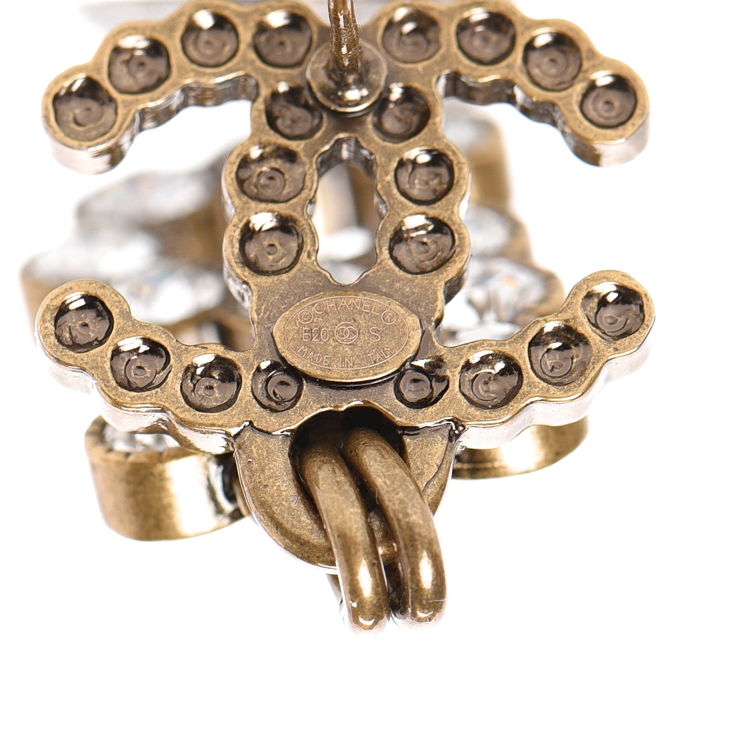 Chanel Metal Crystal City of Lights No 5 Drop Earrings Gold 4 of 5