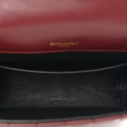 Saint Laurent Lambskin Matelasse Monogram Medium Vicky Chain Bag Dark Legion Red 5 of 10